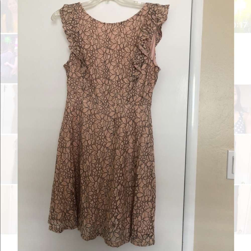Lush Crochet Lace Pink Dress